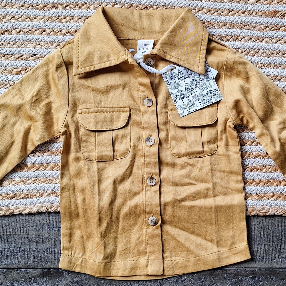 Kate Quinn Tan Button-Up Shirt